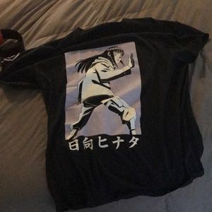 Black and Purple Naruto Hinata Huga Short Sleeve cut off shirt Women’s Size L